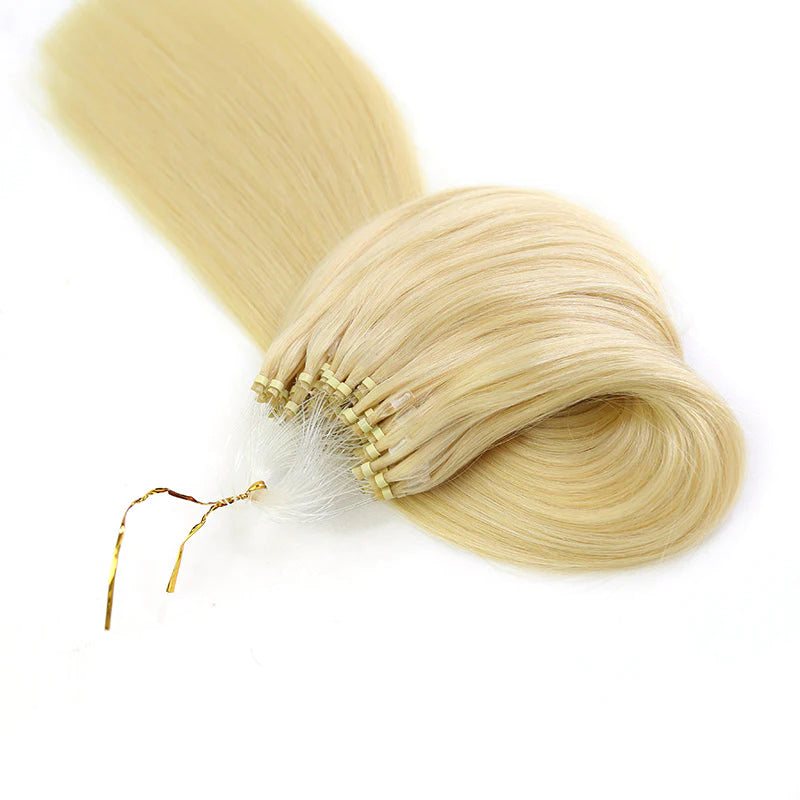 613 platinum blonde Micro Loop HBL Hair Extensions 18” 