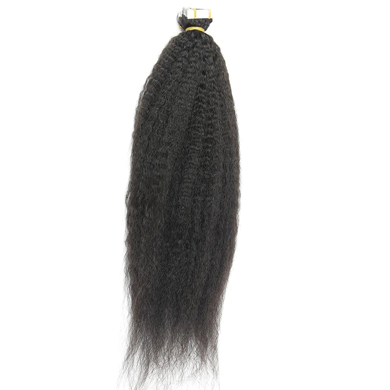 Blow-out Kinky Straight Tape In HBL Hair Extensions 16 Natural 