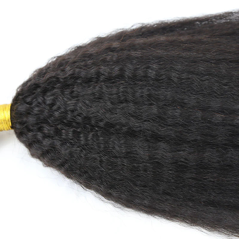 Kinky straight Micro Loop HBL Hair Extensions 20” 