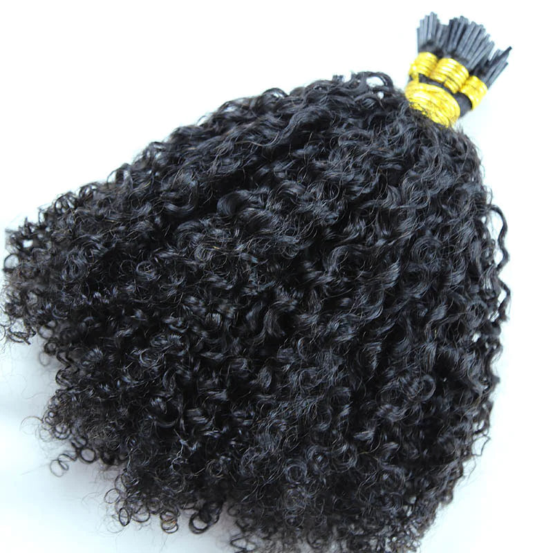 Multi-Textured Kinky Curly I Tip HBL Hair Extensions 