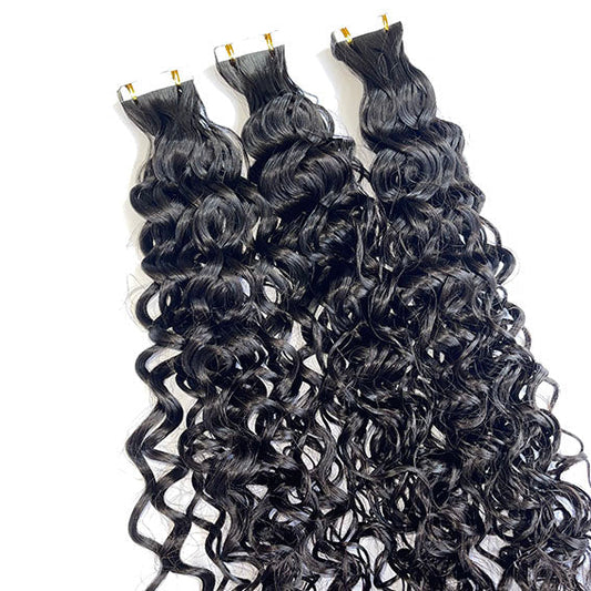 Raw Curly Tape In Extensions HBL Hair Extensions 14” 