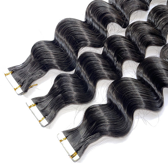 Raw Deep Wave Tape In Extensions HBL Hair Extensions 16 