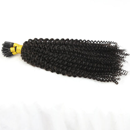 Virgin Afro Kinky Curly I Tip HBL Hair Extensions 18” 